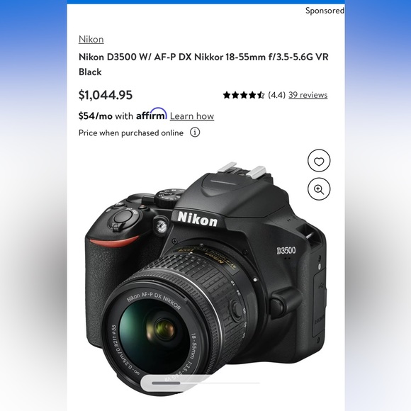 18 55mm Nikon D3500 Dual Lens Kit 18 55mm D350 Nikon Nikon D3500